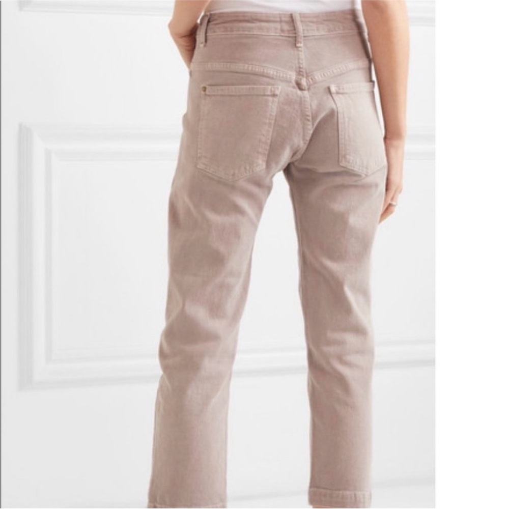 THE GREAT. the Rambler Cropped Beige Cotten stretch denim Straight Jeans | 26 - Picture 2 of 8